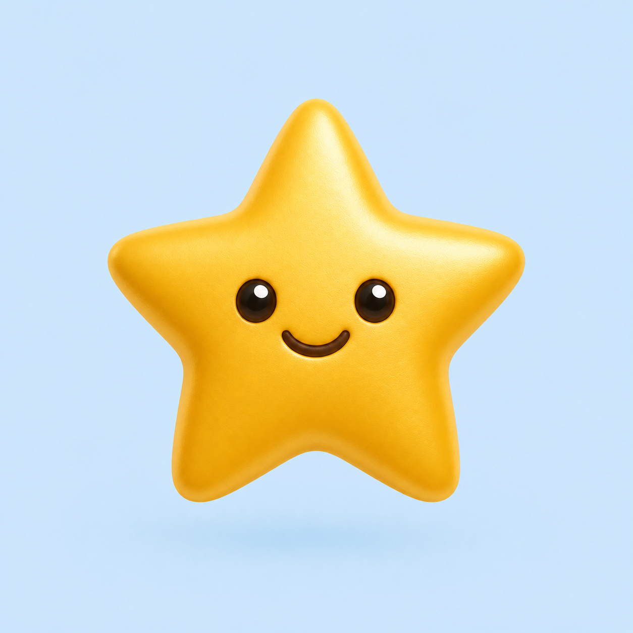 Estrella dorada feliz en 3D